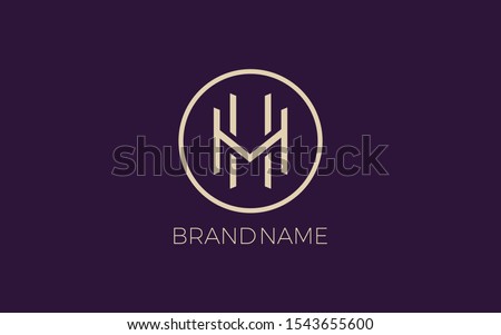 Letters M and H logo are formed by geometric lines Stock fotó © 