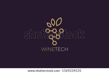 Wine logo forms with simple line