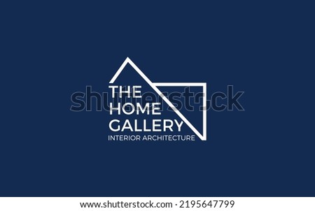 Word mark logo formed home symbol in white line