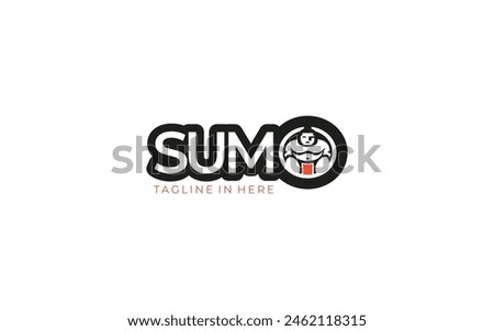 Word mark logo forms a sumo fighter in letter O