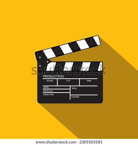 clapper board movie and cinema icon vector