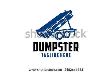 Dumpster vector logo design or removal and cleaning dumpster concept. Dumpster Cleaner Logo, trash can company logo design template.