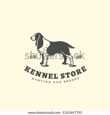 Springer spaniel logo design template. Vector illustration.