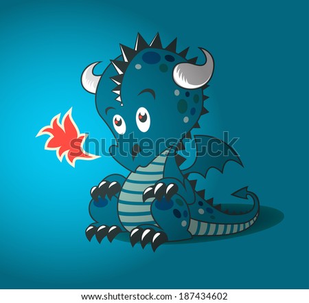illustration of little dragon