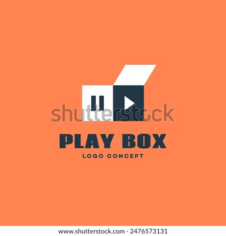 Play box logo design template. Vector illustration.