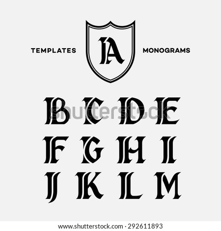 Monogram design template with combinations of capital letters IA IB IC ID IE IF IG IH II IJ IK IL IM. Vector illustration. Foto stock © 