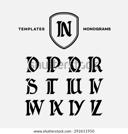 Monogram design template with combinations of capital letters IN IO IP IQ IR IS IT IU IV IW IX IY IZ. Vector illustration. Stock fotó © 