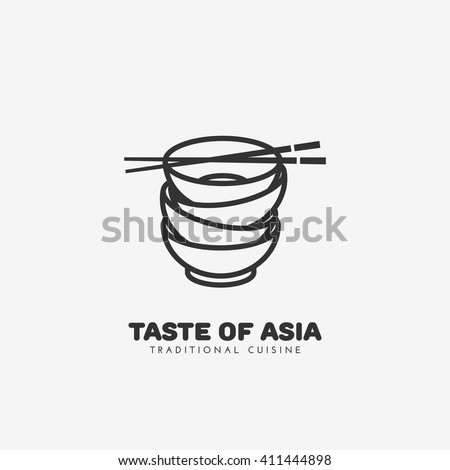 Taste of Asia logo template design. Vector illustration.