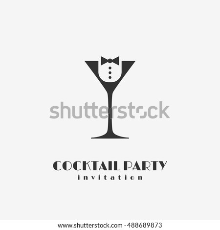 Cocktail party logo template design. Vector illustration.