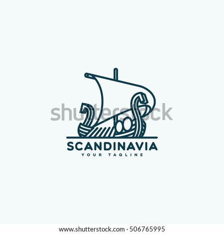 Scandinavia logo template design in outline style. Vector illustration.