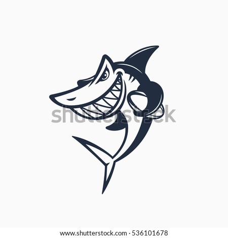 Shark logo for a rugby team. Vector illustration.