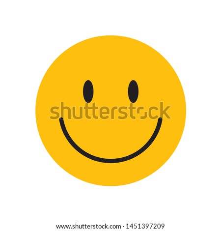 Yellow happy face with smile.