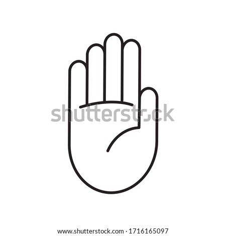 Hand stop sign outline icon. linear style sign for mobile concept and web design.
