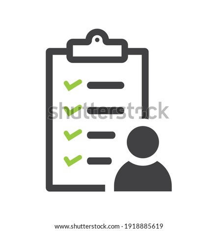 User checklist icon with a green check boxes.