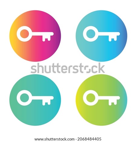 Colourful set of keys, icon, vector.