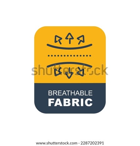 Breathable fabric icon, vector, label sign.