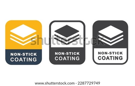 Non stick coating, label, badge logo, design.