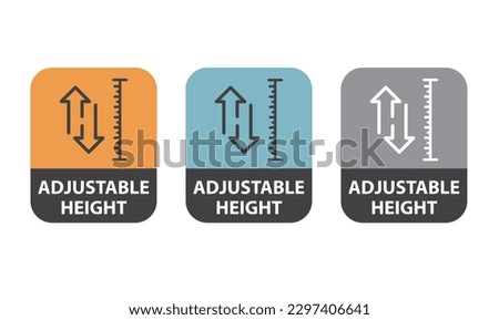 Adjustable height - vector, logo, badge, label.