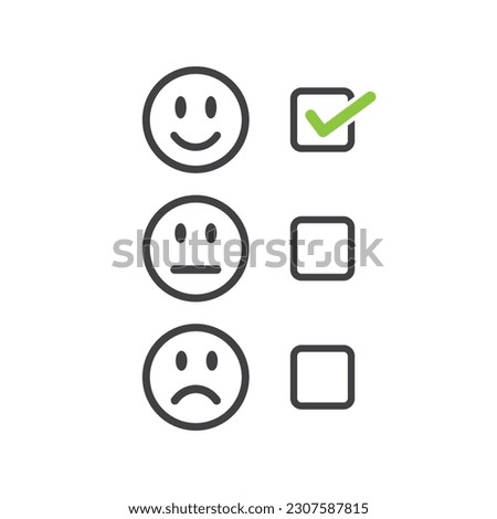 Smile face icons with positive ,neutral and negative moed.