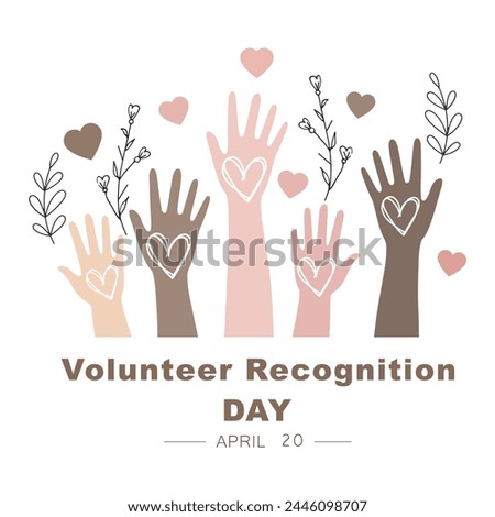 Volunteer Recognition Day, banner, poster, template. 