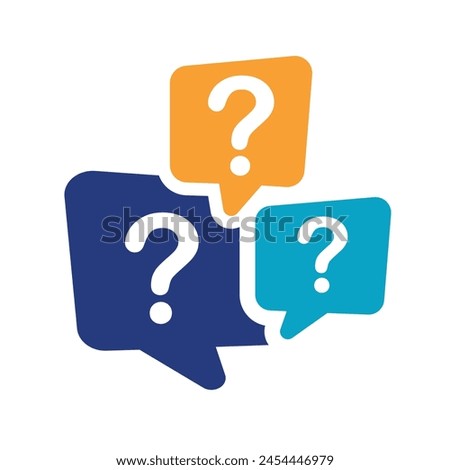 Illustration of exclamation and question mark in speech bubble, icon.