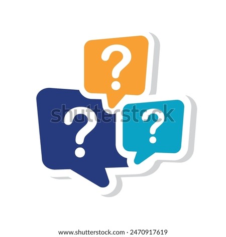 Illustration of exclamation and question mark in speech bubble, icon.