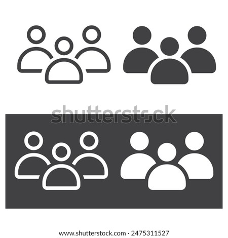 Three persons - social network users. Vector