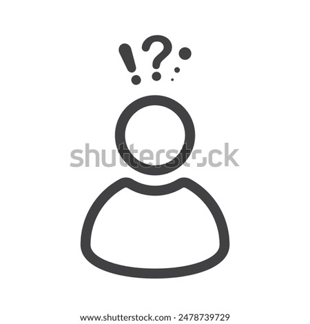 User silhouette with question mark - vector icon. Faq.