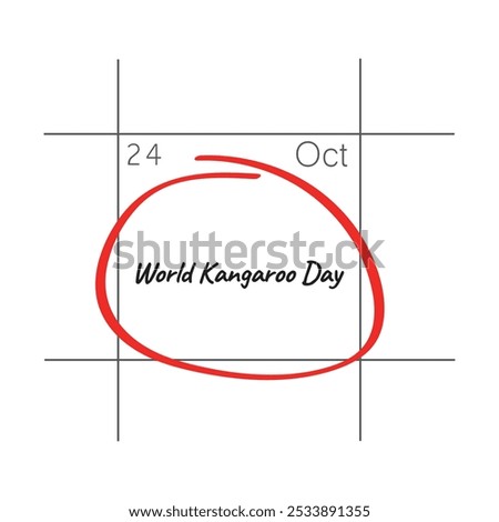 World Kangaroo Day, October 24 - calendar date.