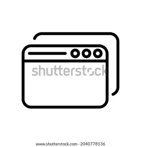 app window stack line icon vector design, editable stroke line icon