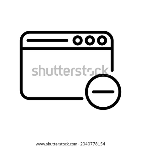 app window remove line icon vector design, editable stroke line icon