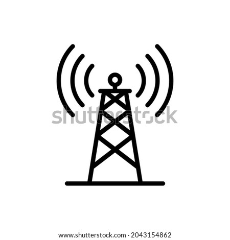 Base transceiver station line icon vector design, editable stroke line icon