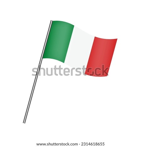 Italy flag .Green, white and red vertical stripes. Vector illustration