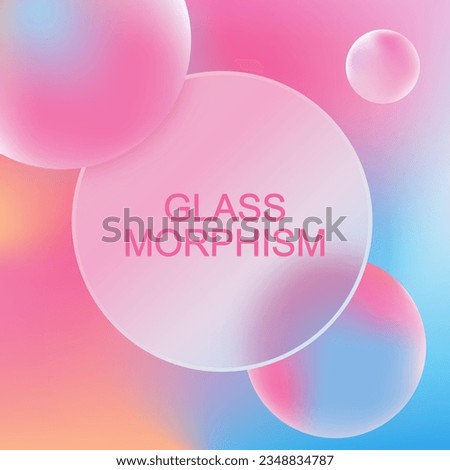 Glassmorphism effect. Transparent layout in glass morphism or glassmorphism style. Blurred card or frame. Vector illustration.