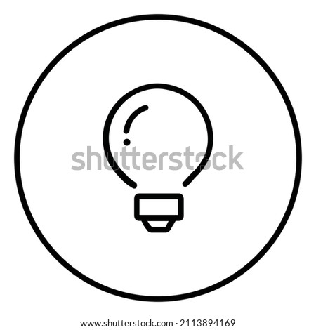 Lightbulb line icon inside circle, idea, creativity, black outline, line icons.