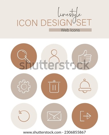 Linestyle Icon Design Set Web Icons