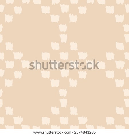 Simple hand painted brush strokes arranged in diamond shape. Neutral color palette of off white and beige. Beautiful ethnic tribal seamless vector pattern. Great for homedecor, fabric, wallpaper, gift