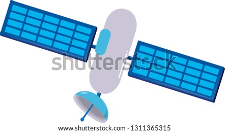 SATELITE VECTOR 2D ISOMETRIC. VECTOR ILLUSTRATION SATELITE. ISOMETRIC GPS SATELITE