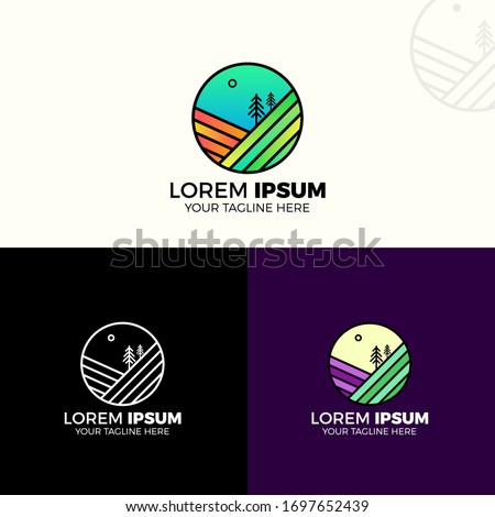 Landscape Farm logo template. Logo branding for your new corporate company. File can be use vector EPS and image JPG formats