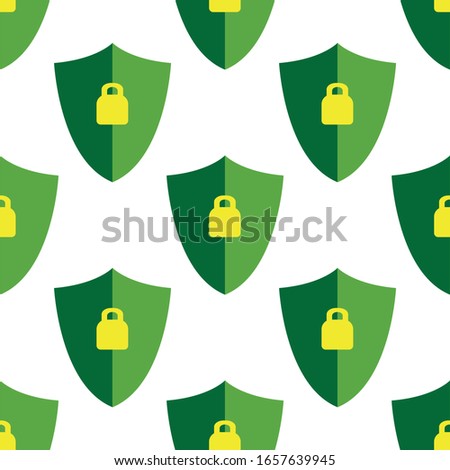 Green shield with locker seamless pattern,suitable for fabric texture, ornament, or digital printing