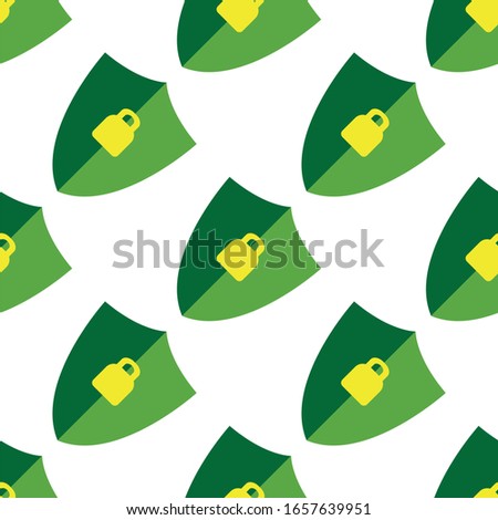 Green shield with locker seamless pattern,suitable for fabric texture, ornament, or digital printing