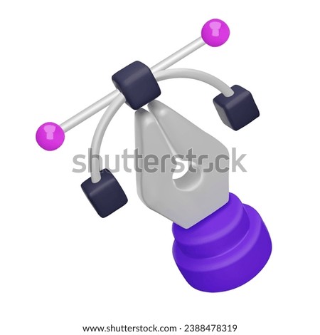 Pen Tool Web Design Instrument 3D Vector Render icon isolated white background