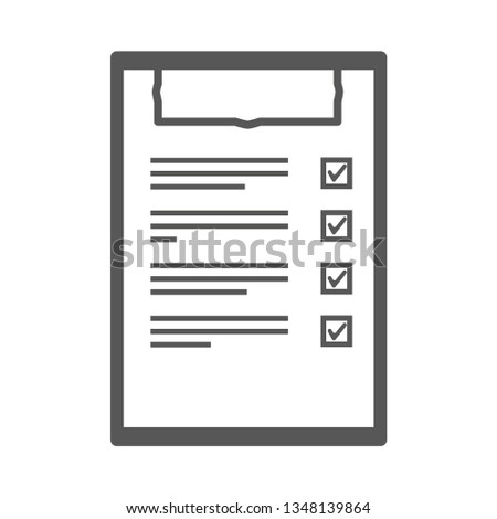 clipboard marked down ticked off items empty background