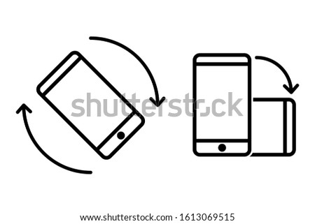 mobile phone rotation icon isolated vector white background