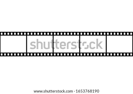 Retro picture tape film camera. Cinema filmstrip. vector