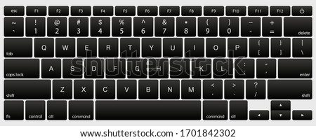 laptop computer keyboard dark black key button vector