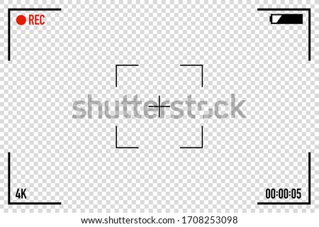 video camera view finder frame screen vector illustration