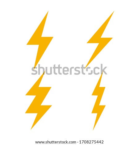 lightning bolt flash thunder icon electric isolated vector