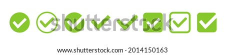 green checkmark sign vector icon. check mark tick checkbox. ok correct symbol isolated on white background