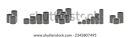 Coin stock icon. Money vector set. Compound interest sign. Banking finannce symbol isolated on white background.